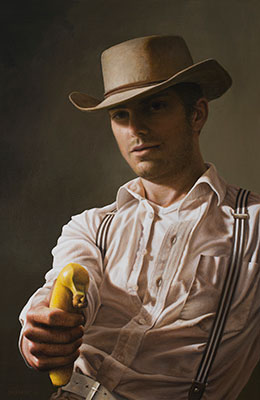 Cowboy portretschilderij Sylvie Overheul Rotterdam