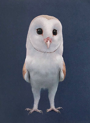 owl pastel portraitpainter sylvie overheul